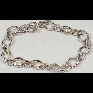 Sterling silver bracelet with crystals